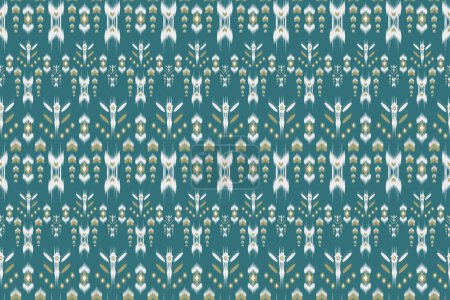 Ilustración de Patrón geométrico étnico, tejido tribal nativo americano, azulejo, alfombra, vector, diseño de ilustración, sobre fondo azul marino - Imagen libre de derechos