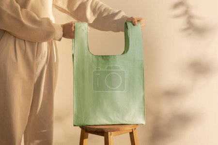 Téléchargez les photos : Personne tenant un sac en papier vierge - en image libre de droit