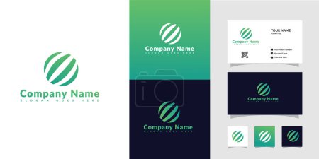 Illustration for A Modern Business Card with a Green and White Logo - Royalty Free Image