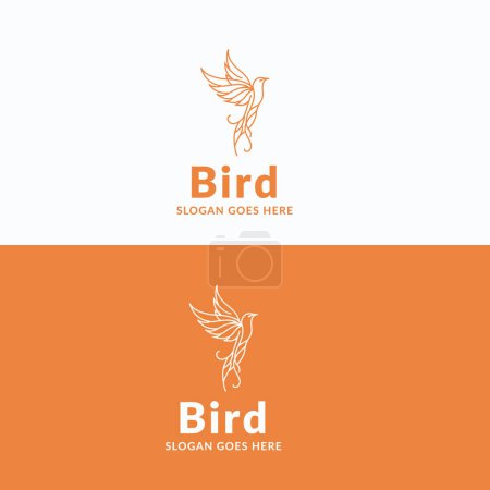 Illustration for A Majestic line art Bird Logo - Royalty Free Image