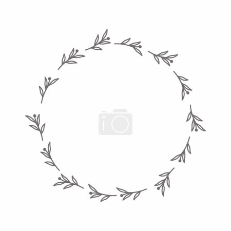 leaf circle frame flower circle frame wedding card frame Vector decorative frame.