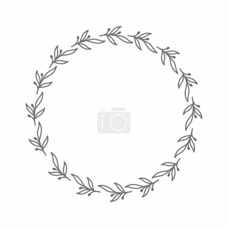 leaf circle frame flower circle frame wedding card frame Vector decorative frame.