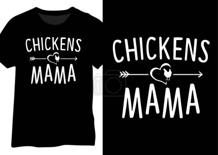 Illustration for Chickens Mama, Chicken Lover Design - Royalty Free Image