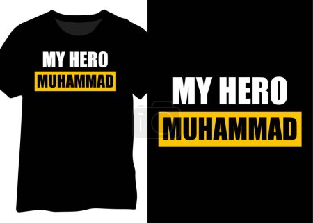 Ilustración de Mi héroe Muhammad, cita islámica - Imagen libre de derechos
