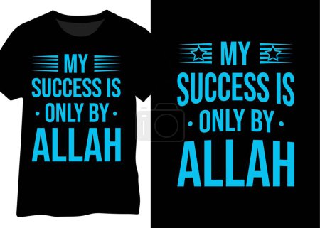 Téléchargez les illustrations : Mon succès est seulement par Allah, Citation islamique Typographie - en licence libre de droit