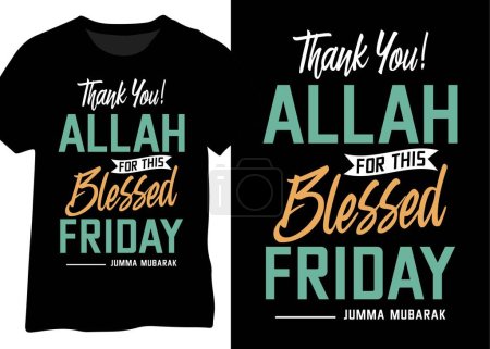 Téléchargez les illustrations : Merci Allah pour ce vendredi béni. Jumma Moubarak Typographie - en licence libre de droit
