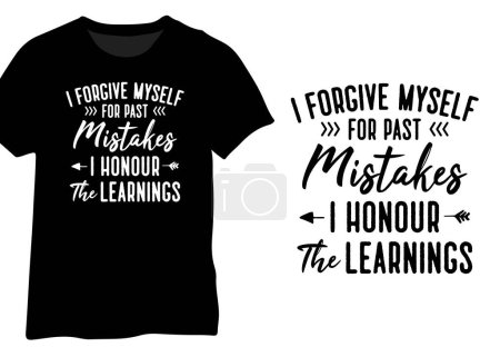 Illustration for I Forgive Myself For Past Mistakes, I Honour The Learnings, Forgive Myself Quote - Royalty Free Image