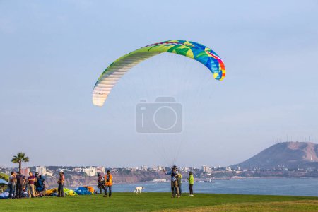 Photo for Paraglider flying in Miraflores, Lima Peru - Royalty Free Image