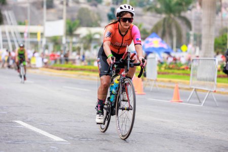 Photo for LIMA, PERU - APRIL 23, 2023 : Athlete competing in the IRONMAN 70.3 Peru - Royalty Free Image