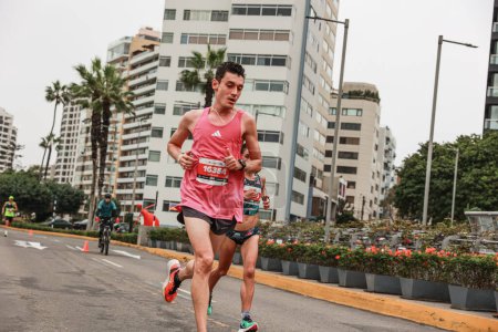 Photo for Athlete competing in the Lima 42k marathon, May 21, 2023 Peru - Royalty Free Image