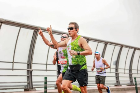 Photo for Athlete competing in the Lima 42k marathon, May 21, 2023 - Royalty Free Image