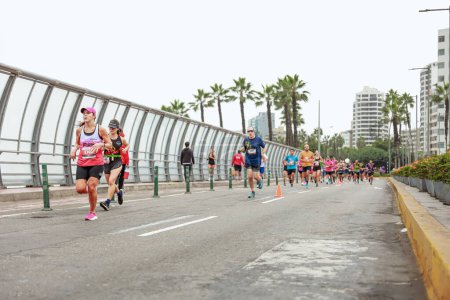 Photo for Lima 42k Marathon. Athlete competing, May 21, 2023 - Royalty Free Image
