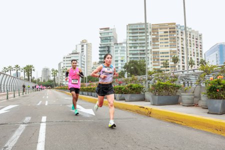 Photo for Athletes running in the Lima Marathon 42K 2023, Peru - Royalty Free Image