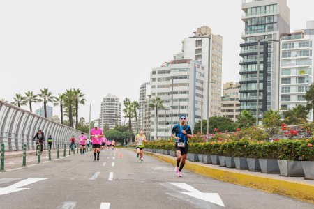 Photo for Lima, Peru - May 21, 2023: Athletes compete in the Lima Marathon 42K - Royalty Free Image