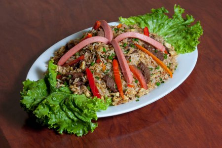 Photo for Fried rice with pork and vegetables - Royalty Free Image