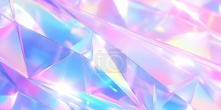 Photo for Holographic background with glass shards. Rainbow reflexes in pink and purple color. Abstract trendy pattern. Texture with magical effect - Royalty Free Image