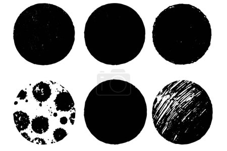 Photo for Grunge texture brush circles.Hand drawn paintbrush round shape. Watercolor stroke circles. Set of vector illustration - Royalty Free Image