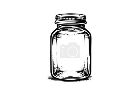 Photo for Empty glass jars ink sketch. Vector vintage black engraving illustration - Royalty Free Image