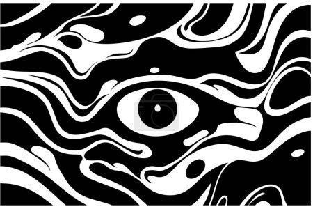 Ilustración de Vector abstracto patrón ondulado sin costura. Trendy retro psychedelic background in 60s, 70s, 80s style. Textura en estética y2k - Imagen libre de derechos