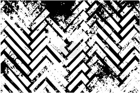 Ilustración de Grunge arenque tejido patrón de muestra sin costura. Textura angustiada de tejido. Ilustración abstracta vectorial de medio tono - Imagen libre de derechos