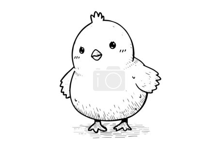 Ilustración de Lindo boceto de tinta dibujada a mano de pollo. Estilo grabado ilustración vectorial retro - Imagen libre de derechos