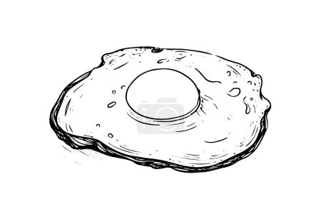 Photo for Fried egg hand drawn ink sketch. Engraving style vector illustration - Royalty Free Image