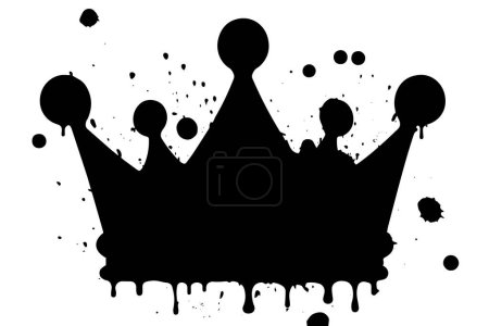Kings Crown: Hip Hop Street Art Vector with Grunge Spray Paint Drip and Graffiti Font