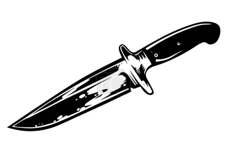 Vintage Kitchen Knife Vector Sketch: Japanese Chefs Tools in Engraved Style
