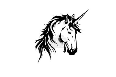 Photo for Enchanting Unicorn: Elegant Logo Vector Design in Black and White - Royalty Free Image