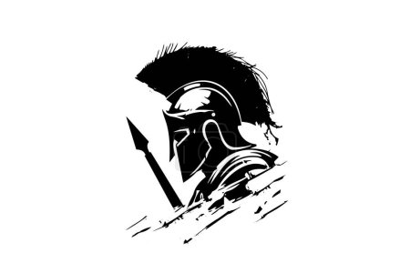 Spartan Warrior Logo Design Vector Illustration. Gladiator Icon