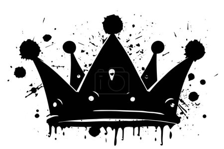 Kings Crown: Hip Hop Street Art Vector with Grunge Spray Paint Drip and Graffiti Font
