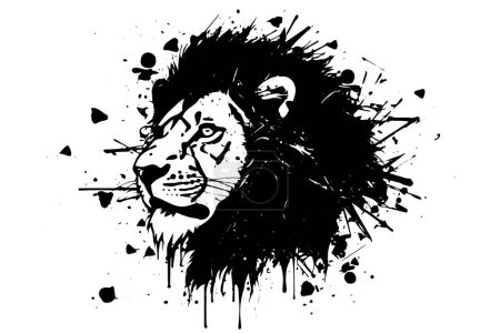 Photo for Lion Head Sketch: Vintage Vector Portrait in Graffiti Style. Logo Art - Royalty Free Image