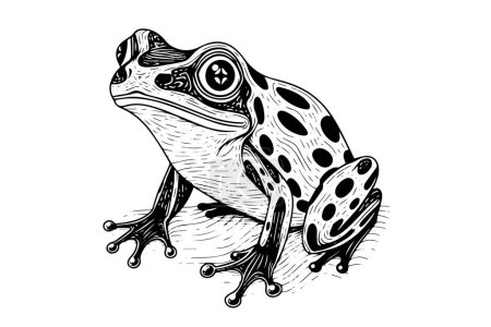 Photo for Frog hand drawn ink sketch. Engraved style vector illustration - Royalty Free Image