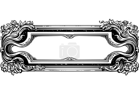 Photo for Vintage Victorian Ornamental Frame: Classic Rococo Vector Design with Golden Flourishes.Message Board - Royalty Free Image