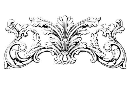 Photo for Vintage Baroque Ornamentation: Intricate Vector Illustrations of Architectural Stucco Details Element - Royalty Free Image