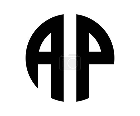 Ilustración de AP carta logo diseño vector plantilla - Imagen libre de derechos