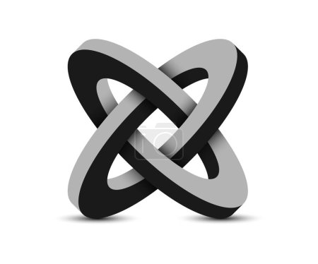 Ilustración de Plantilla vectorial de diseño de logotipo de dos círculos imposible - Imagen libre de derechos