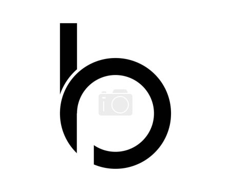 Negative space b p letter logo design vector template