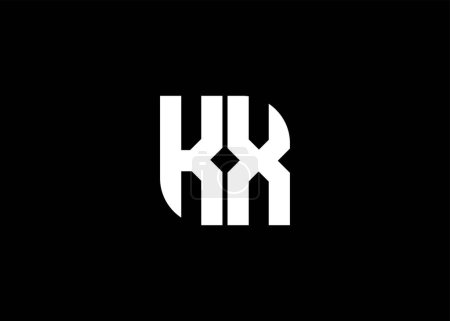 Illustration for Monogram Letter KX Logo Design vector template. - Royalty Free Image