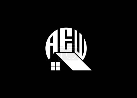 Ilustración de Carta inmobiliaria AEW monograma vector Logo.Home o construcción de forma AEW logotipo - Imagen libre de derechos