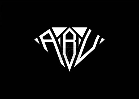 Ilustración de Letra moderna A B U diamante forma logo Y monograma inicial A B U letra logotipo vector plantilla - Imagen libre de derechos