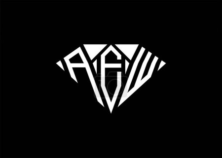 Ilustración de Letra moderna A E W diamante forma logotipo y monograma inicial A E W letra logotipo vector plantilla - Imagen libre de derechos