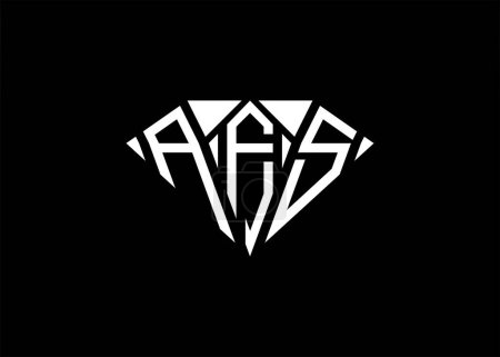 Ilustración de Letra moderna A F S diamante forma logotipo y monograma inicial A F S letra logotipo vector plantilla. - Imagen libre de derechos