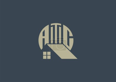 Téléchargez les illustrations : Lettre immobilière Logo vectoriel de monogramme ATC. Logo ATC de forme de maison ou de bâtiment - en licence libre de droit