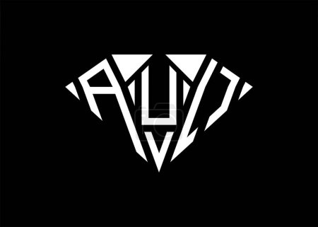 Illustration for Modern letter A U L diamond shape logo And initial monogram A U L letter logo vector template. - Royalty Free Image