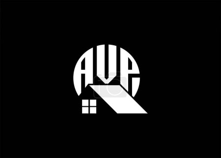 Illustration for Real Estate Letter AVP Monogram Vector Logo.Home Or Building Shape AVP Logo. - Royalty Free Image
