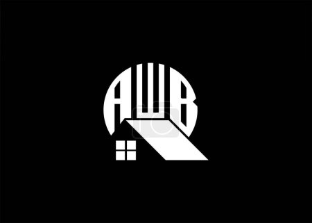Illustration for Real Estate Letter AWB Monogram Vector Logo.Home Or Building Shape AWB Logo - Royalty Free Image