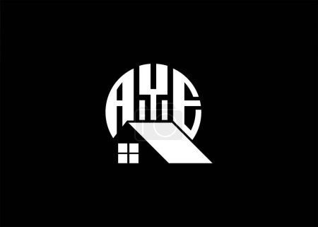 Téléchargez les illustrations : Lettre immobilière Logo vectoriel de monogramme d'AYE. Logo d'AYE de forme de maison ou de bâtiment. - en licence libre de droit