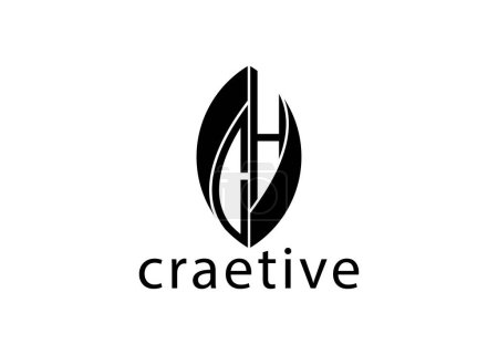 C H Leaf Letter Logo Fesign Vector Template