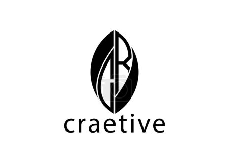C R Blatt Buchstabe Logo Fesign Vektorvorlage